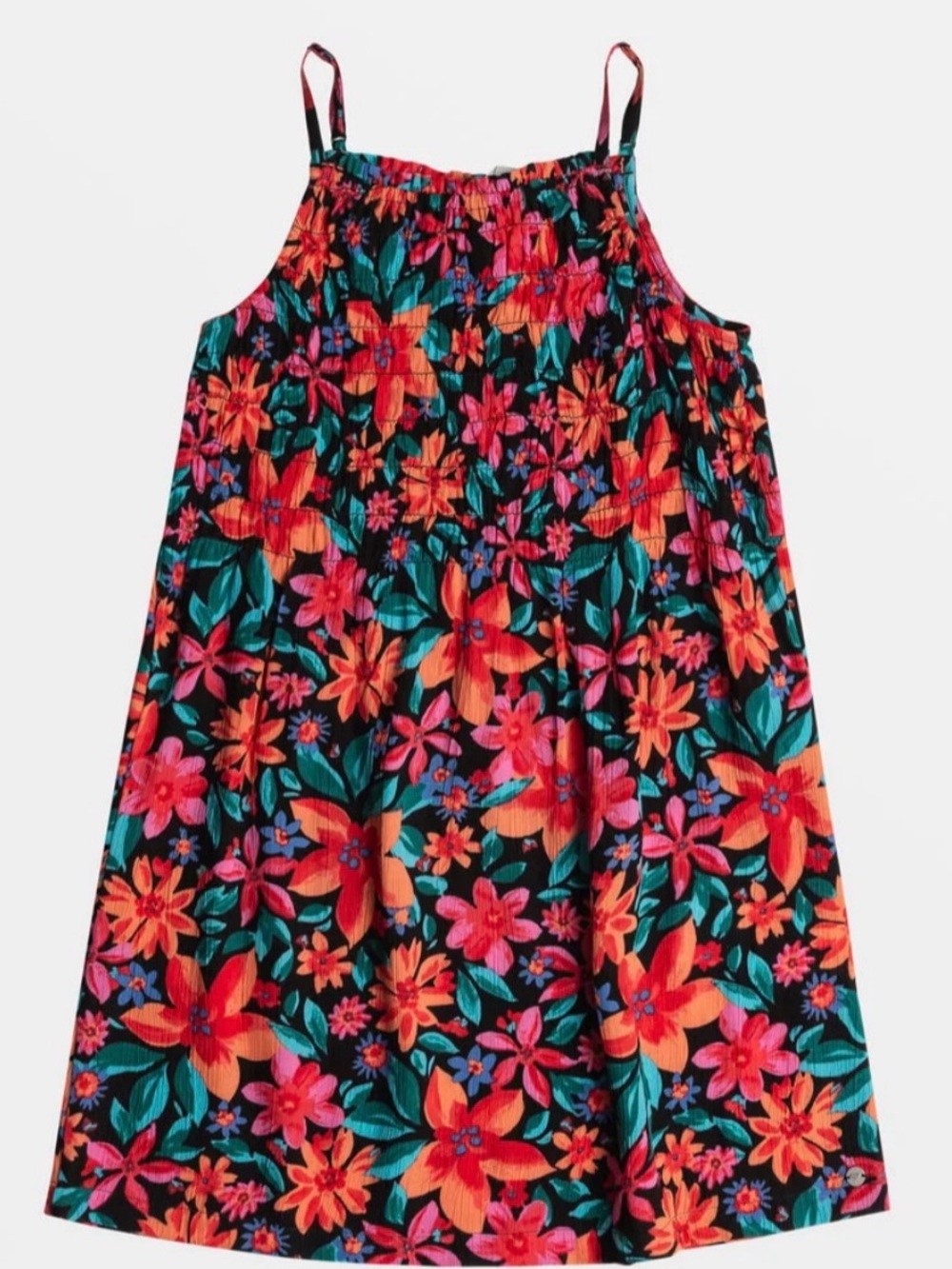 Roxy Look At Me Now Colorful Floral Print Lightweight Dress Size Large